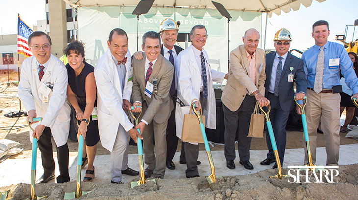 Physicians celebrate the groundbreaking of the new hospital at Sharp Chula Vista.