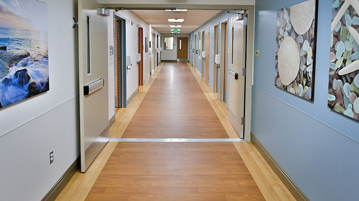Child and adolescent inpatient program hallway