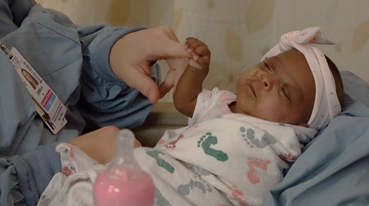 Four months after birth, Saybie reached a weight of 4 pounds. Four months after birth, Saybie reached a weight of 4 pounds.